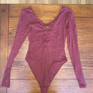Burgundy bodysuit